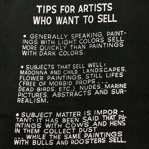 1990 John Baldessari “Tips for Artists Who Want to Sell” T-Shirt (XL)